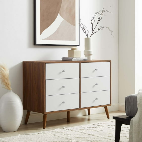 Modway Transmit 47" Dresser in Walnut White