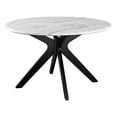 thumbnail image 1 of Modway Traverse 50" Round Modern Artificial Marble Dining Table in White/Black, 1 of 9