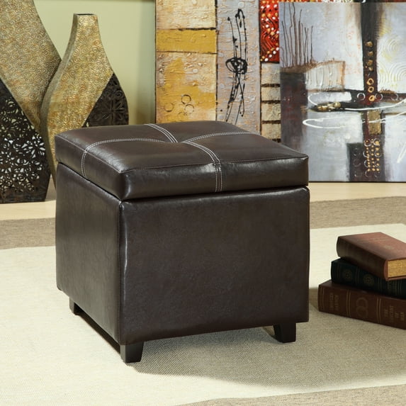 Modway Treasure Upholstered Vinyl and Wood Composite Ottoman in Espresso