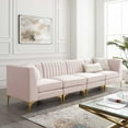 thumbnail image 1 of Modway Triumph 4-Seater Channel Tufted Performance Velvet Tufted Sofa in Pink, 1 of 10
