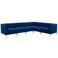 thumbnail image 1 of Modway Triumph 6-Piece Channel Performance Velvet Tufted Sectional Sofa in Navy, 1 of 11
