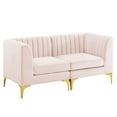 thumbnail image 1 of Modway Triumph Channel Tufted Performance Velvet Loveseat in Pink, 1 of 7