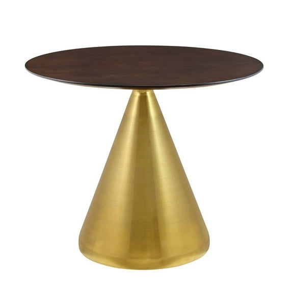 Modway Tupelo 36" Dining Table in Gold Cherry Walnut