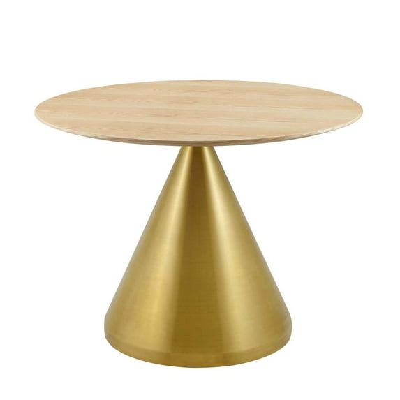 Modway Tupelo 40" Dining Table in Gold Natural