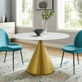 thumbnail image 1 of Modway Tupelo 47" Artificial Marble Dining Table in Gold White, 1 of 6