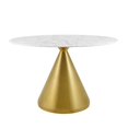 thumbnail image 1 of Modway Tupelo 48" Oval Artificial Marble Dining Table in Gold White, 1 of 6