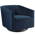 thumbnail image 1 of Modway Twist Accent Lounge Performance Velvet Swivel Chair in Midnight Blue, 1 of 7