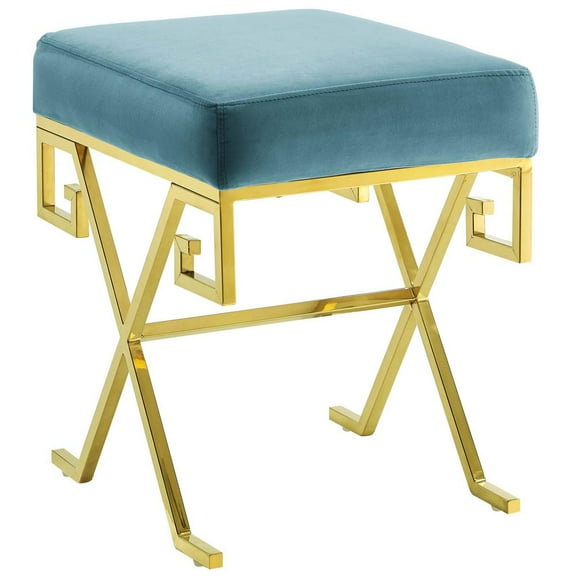 Modway Twist Performance Velvet Bench in Sea Blue