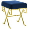 thumbnail image 1 of Modway Twist Velvet Ottoman in Gold and Navy, 1 of 6