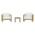 thumbnail image 1 of Modway Upland 3 Piece Outdoor Patio Teak Set in Natural White, 1 of 7