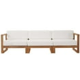 thumbnail image 1 of Modway Upland Outdoor Patio Teak Wood 3-Piece Sectional Sofa Set in Natural White, 1 of 14