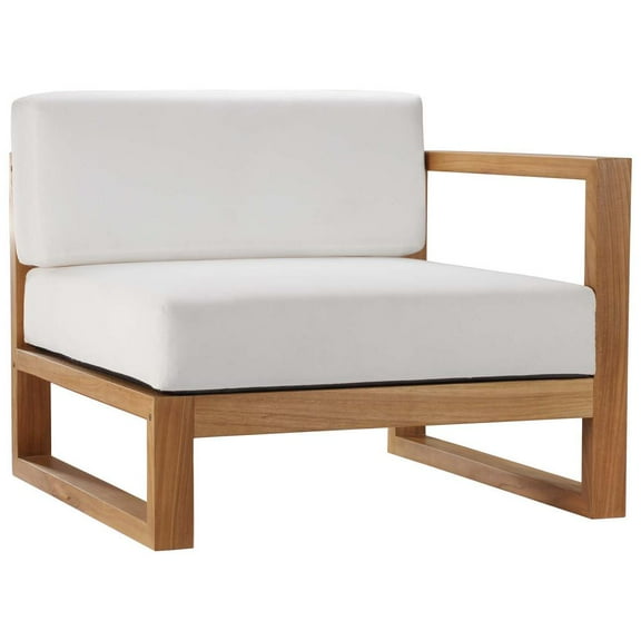 Modway Upland Outdoor Patio Right-Arm Chair in Natural White
