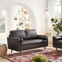 Modway Valour Leather Loveseat in Brown