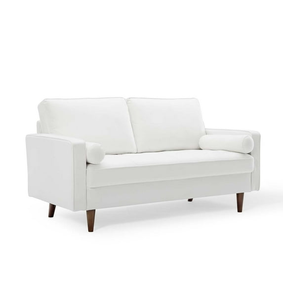 Valour Performance Velvet Loveseat White