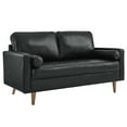 thumbnail image 1 of Modway Valour Modern Style Leather and Dense Foam Loveseat in Black Finish, 1 of 9