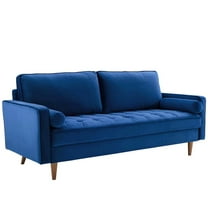 Valour Performance Velvet Sofa in Navy