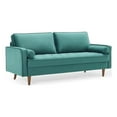 thumbnail image 1 of Modway Valour Modern Style Performance Velvet Sofa in Teal Finish, 1 of 10