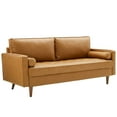 thumbnail image 1 of Valour Upholstered Faux Leather Sofa-EEI-3765-TAN, 1 of 9