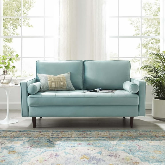 Modway Valour Performance Velvet Loveseat in Mint