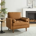 thumbnail image 1 of Modway Valour Tufted Vegan Leather Accent Armchair in Tan, 1 of 9
