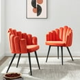 thumbnail image 1 of Modway Vanguard Performance Velvet Dining Chair Set of 2 in Black Orange, 1 of 9