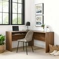 thumbnail image 1 of Modway Venture L-Shaped Wood Office Desk in Walnut, 1 of 9