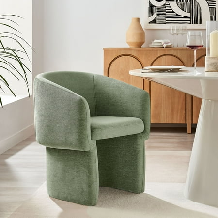 Verity Chenille Dining Armchair in Sage
