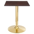 thumbnail image 1 of Modway Verne 24" Square Modern Wood & Metal Dining Table in Cherry Walnut/Gold, 1 of 5
