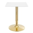 thumbnail image 1 of Modway Verne 24" Square Modern Wood & Metal Dining Table in White/Gold, 1 of 6