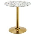 thumbnail image 1 of Modway Verne 28" Round Modern Terrazzo/Metal Dining Table in Gold/White, 1 of 7