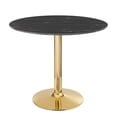 thumbnail image 1 of Modway Verne 35" Modern Artificial Marble & Metal Dining Table in Black/Gold, 1 of 6
