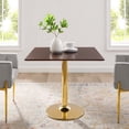 thumbnail image 1 of Modway Verne 35" Square Dining Table in Gold Cherry Walnut, 1 of 6