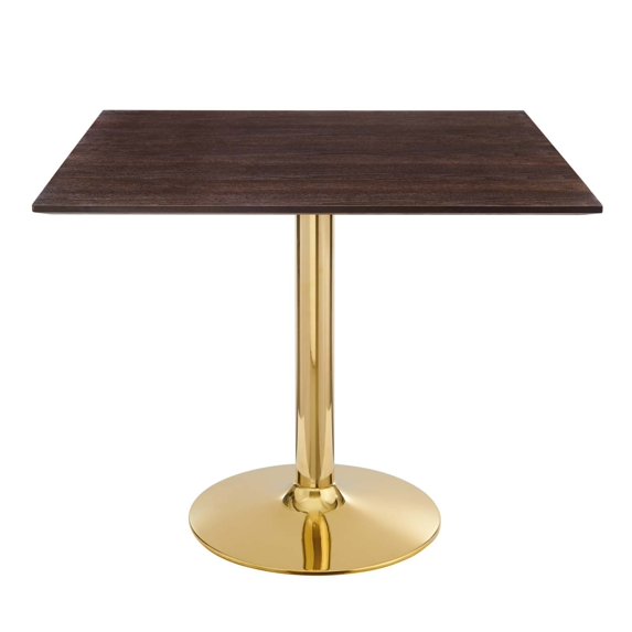 Verne 35" Square Dining Table Gold Cherry Walnut