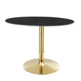 thumbnail image 1 of Modway Verne 42" Modern Artificial Marble & Metal Dining Table in Black/Gold, 1 of 6