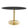 thumbnail image 1 of Modway Verne 48" Modern Artificial Marble & Metal Dining Table in Black/Gold, 1 of 6