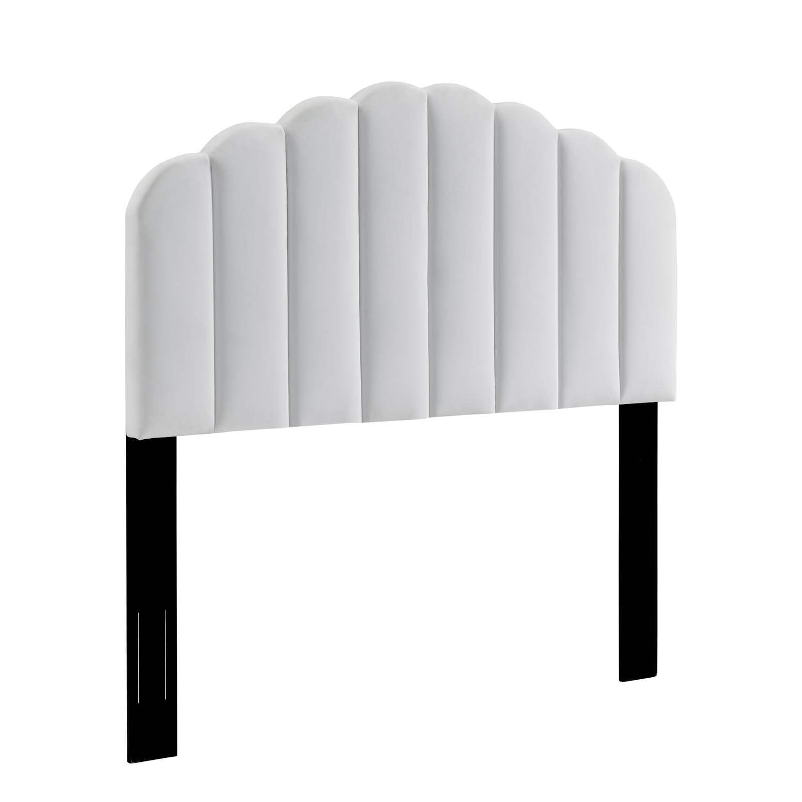 Modway Veronique Full/Queen Modern Performance Velvet Headboard in White