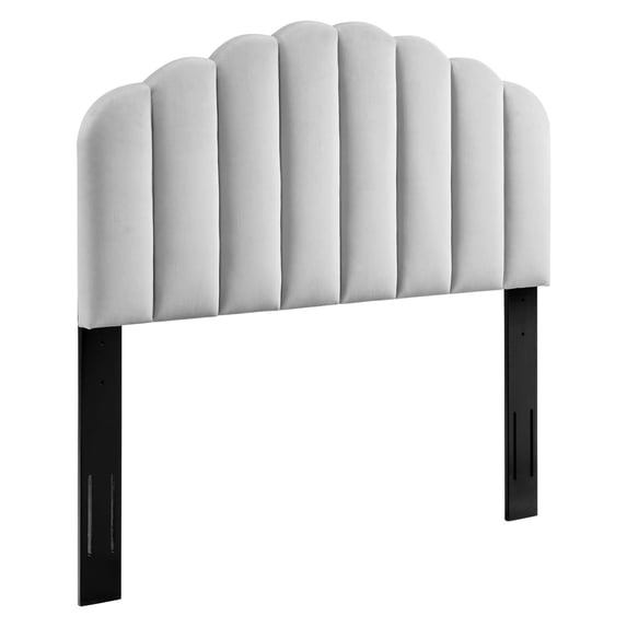 Veronique Twin Performance Velvet Headboard Light Gray