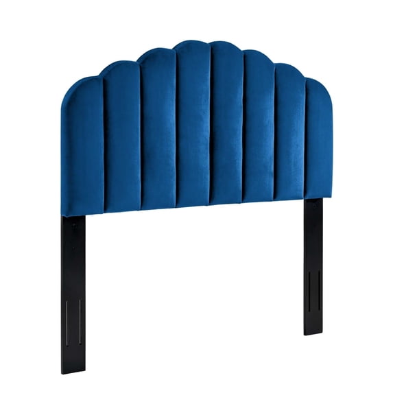 Modway Veronique Twin Modern Performance Velvet Headboard in Navy