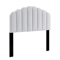 Modway Veronique Twin Modern Performance Velvet Headboard in White