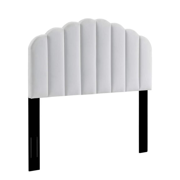 Modway Veronique Twin Modern Performance Velvet Headboard in White