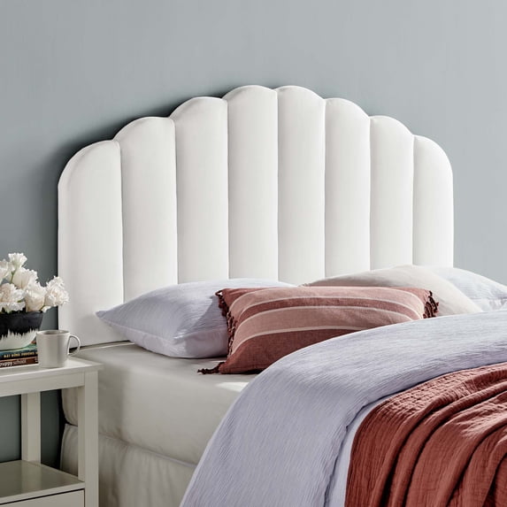 Modway Veronique Twin Performance Velvet Headboard in White