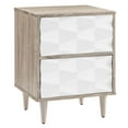 thumbnail image 1 of Modway Vespera 2-Drawer Wood Nightstand with Tapered Legs in Oak/White, 1 of 9