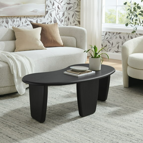 Modway Vetra Kidney-Shaped Free Coffee Table in Black by Modway