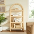 thumbnail image 1 of Vexley 60 Inch Wide Arched Bookshelf in Natural, 1 of 9