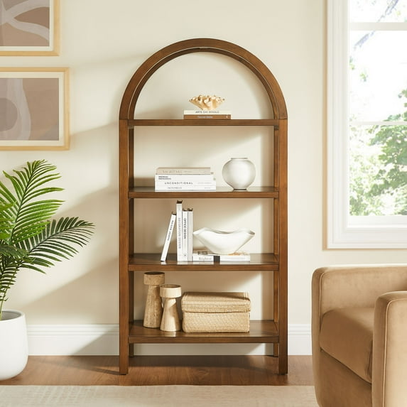 Modway Vexley 60 Inch Wide Arched Bookshelf in Walnut by Modway