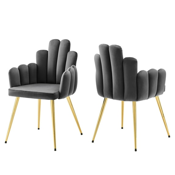 Modway Viceroy Performance Velvet Dining Chair Set of 2, Multiple Colors