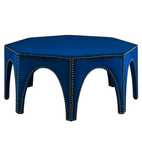 Modway Victory Modern Performance Velvet Ottoman in Navy/Black