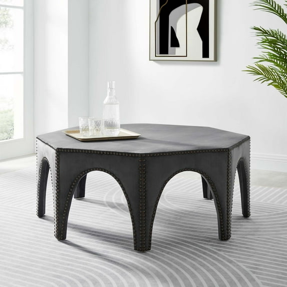Modway Victory Performance Velvet Ottoman in Gray
