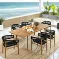 thumbnail image 1 of Vienna 7-Piece Dining Set with Curved-Back Armchairs in Natural Black, 1 of 10