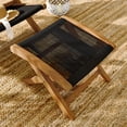 thumbnail image 1 of Modway Vienna Outdoor Patio Teak and Rope Folding Ottoman in Natural Black, 1 of 9